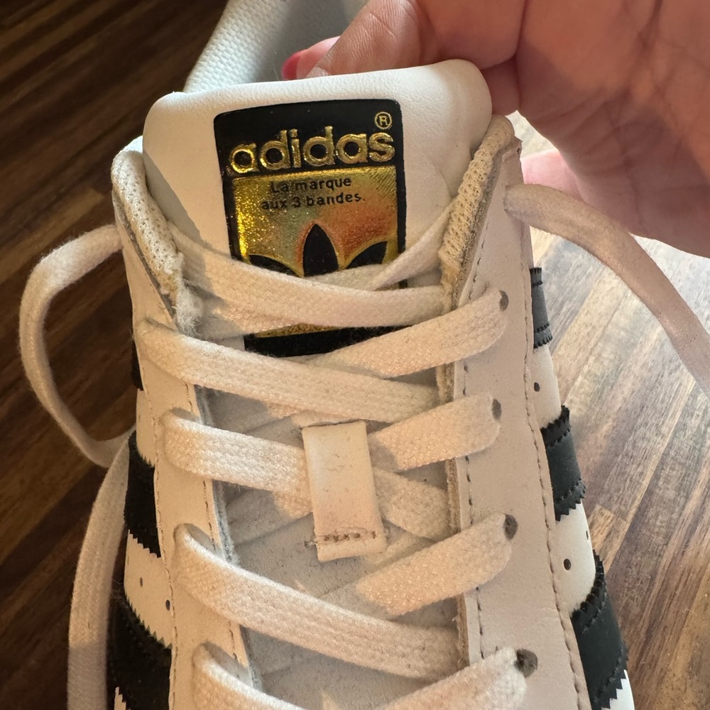 Adidas White and Black Superstar Shoes - Picture 8 of 8